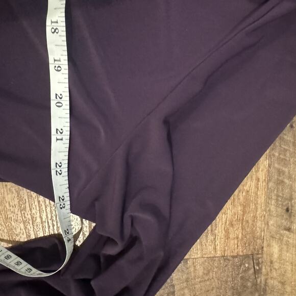 WHBM Banded Bottom Deep V-Neck Shirt Amethyst Purple See Measurements for Size - Picture 13 of 15